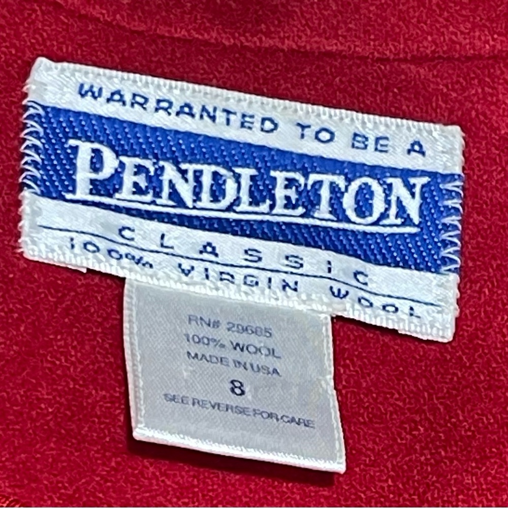 Pendleton Red Wool Gold Button Size 8 - image 2